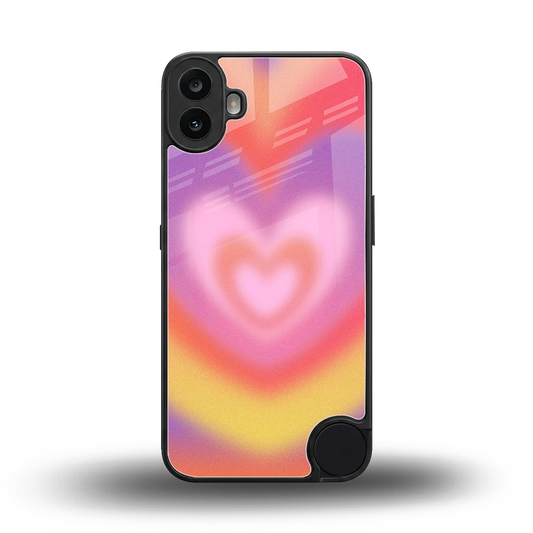 Y2K Rainbow Hearts back phone cover | glass case for cmf nothing phone 1