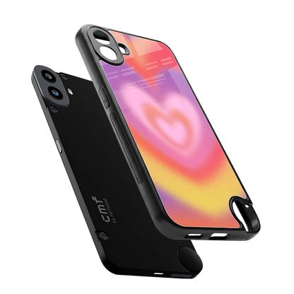 Y2K Rainbow Hearts sleek cmf nothing phone 1 cover with tempered glass back and TPU edges