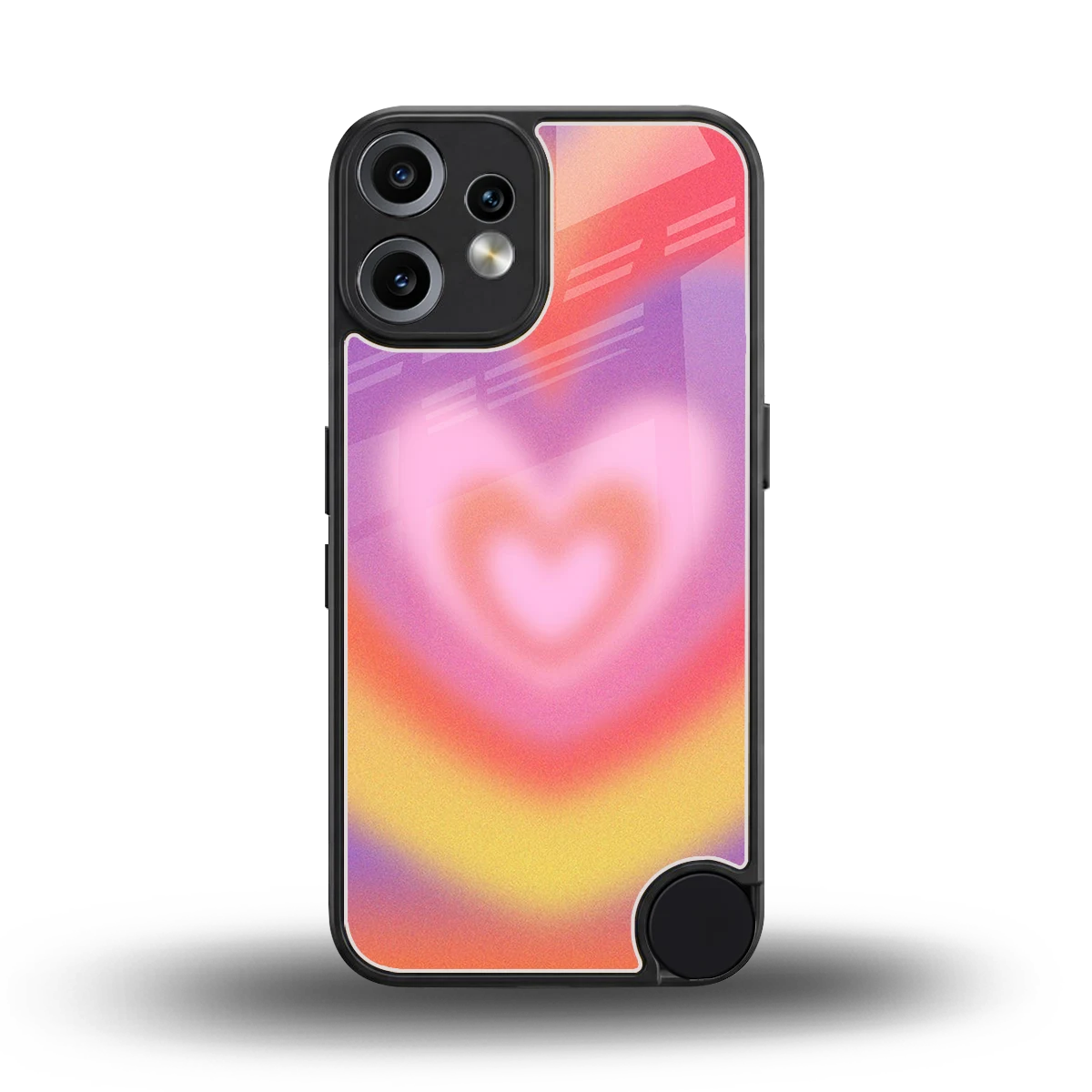 Y2K Rainbow Hearts back phone cover | glass case for cmf nothing phone 2 pro