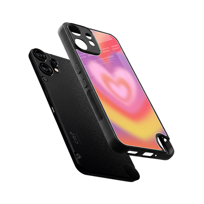 Y2K Rainbow Hearts sleek cmf nothing phone 2 pro cover with tempered glass back and TPU edges