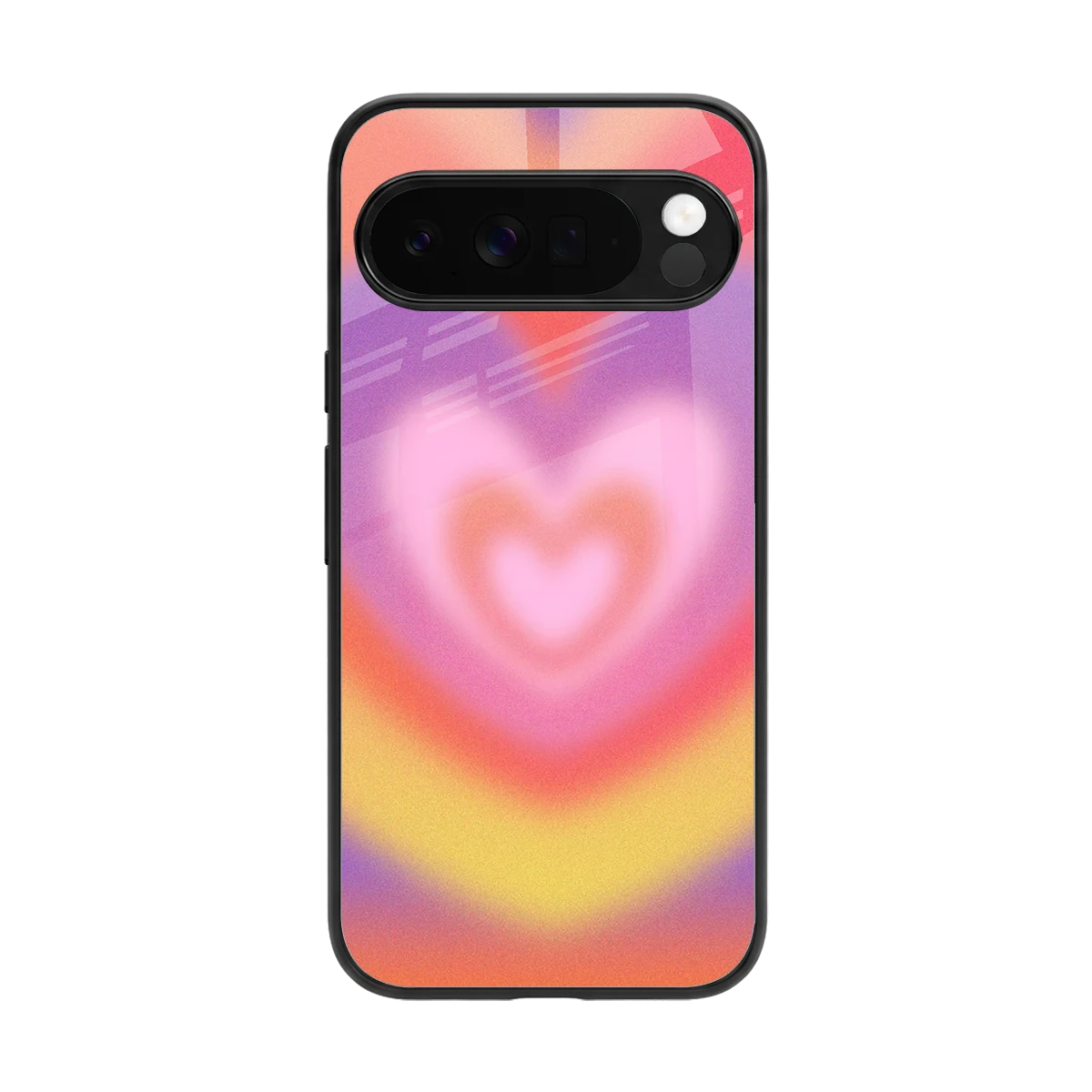 Y2K Rainbow Hearts back phone cover | glass case for google pixel 10 pro xl