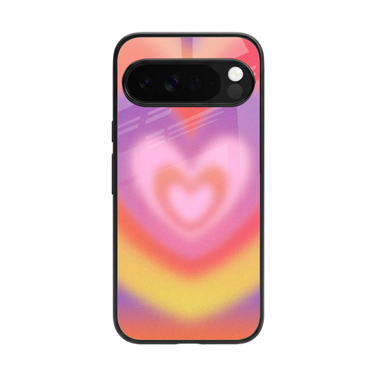 Y2K Rainbow Hearts back phone cover | glass case for google pixel 10 pro xl