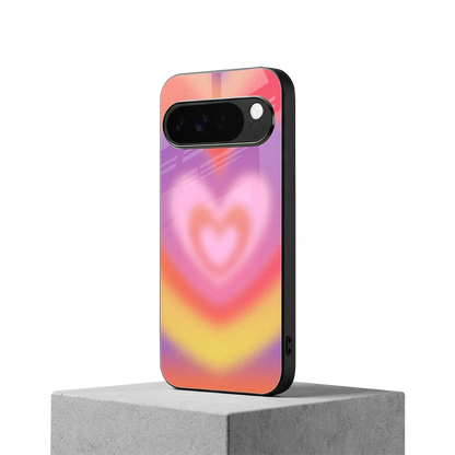 Y2K Rainbow Hearts google pixel 10 pro xl mobile cover | shockproof glass phone case