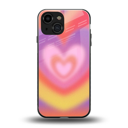 Y2K Rainbow Hearts back phone cover | glass case for iphone 12 mini