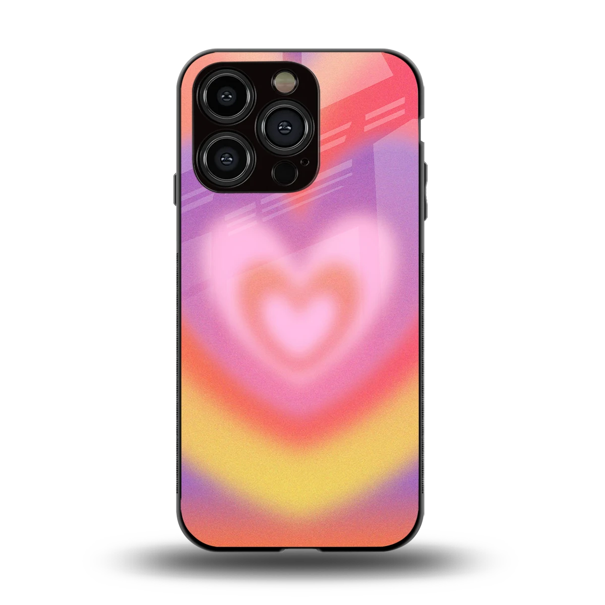 Y2K Rainbow Hearts back phone cover | glass case for iphone 13 pro