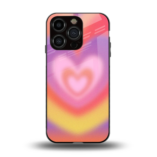Y2K Rainbow Hearts back phone cover | glass case for iphone 13 pro