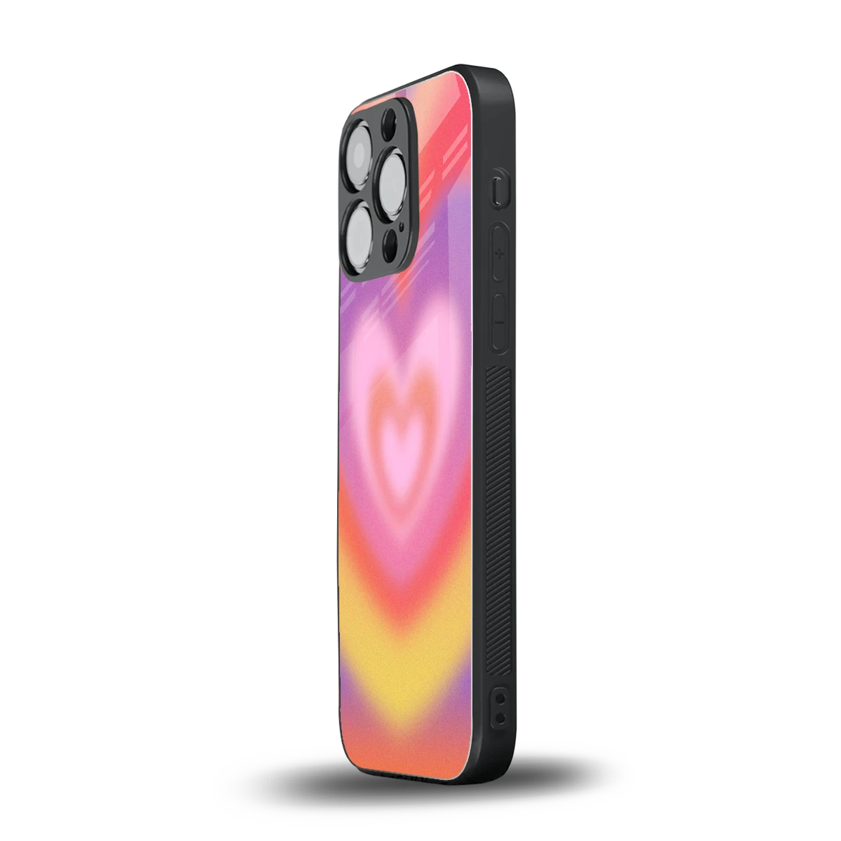 Y2K Rainbow Hearts iphone 13 pro mobile cover | shockproof glass phone case