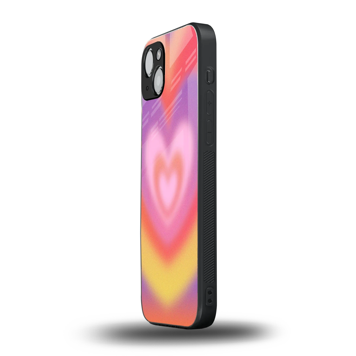 Y2K Rainbow Hearts iphone 13 mobile cover | shockproof glass phone case