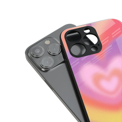 Y2K Rainbow Hearts stylish phone case for iPhone 16 | glossy glass and slim fit