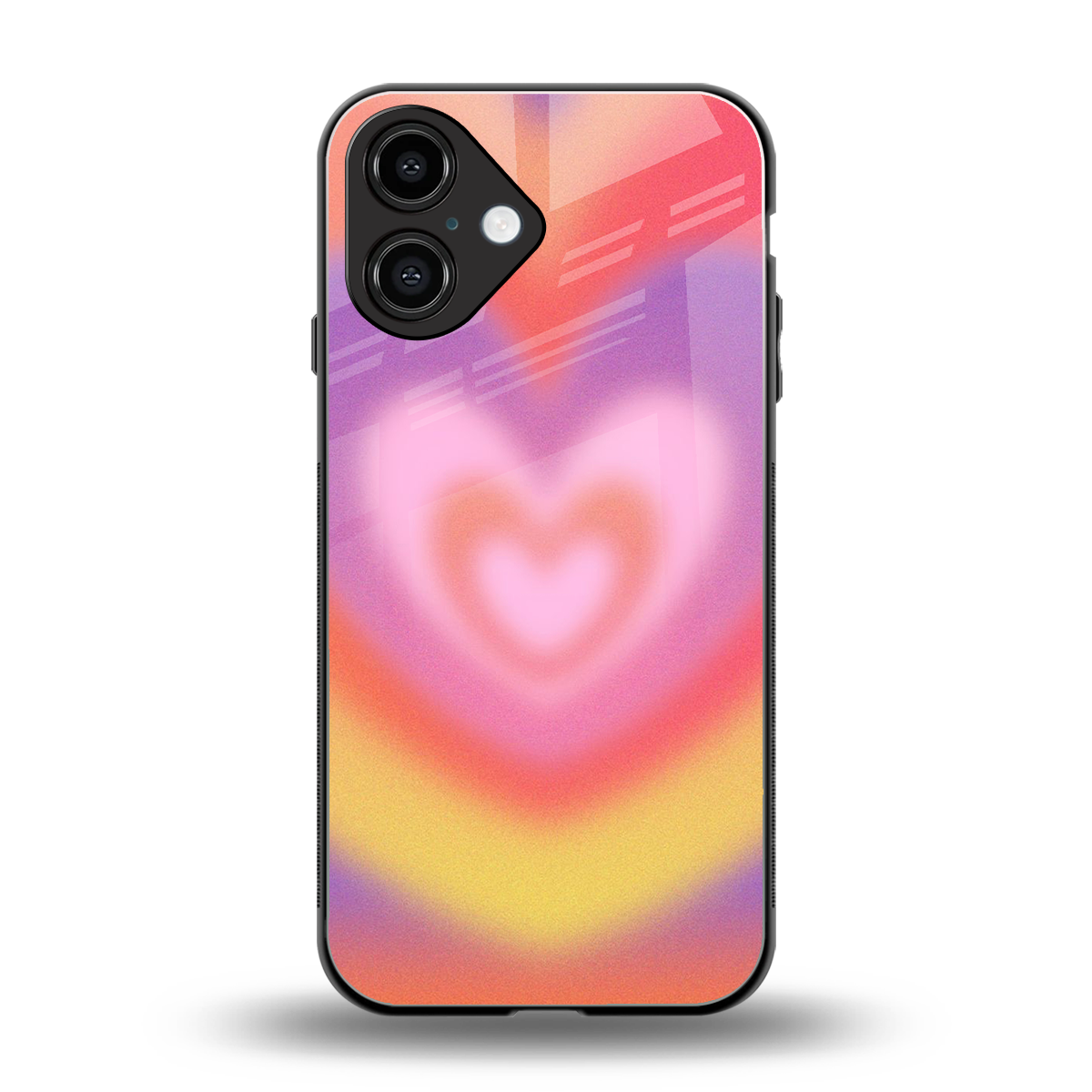 Y2K Rainbow Hearts Phone Case for Iphone 16 | Glass Case