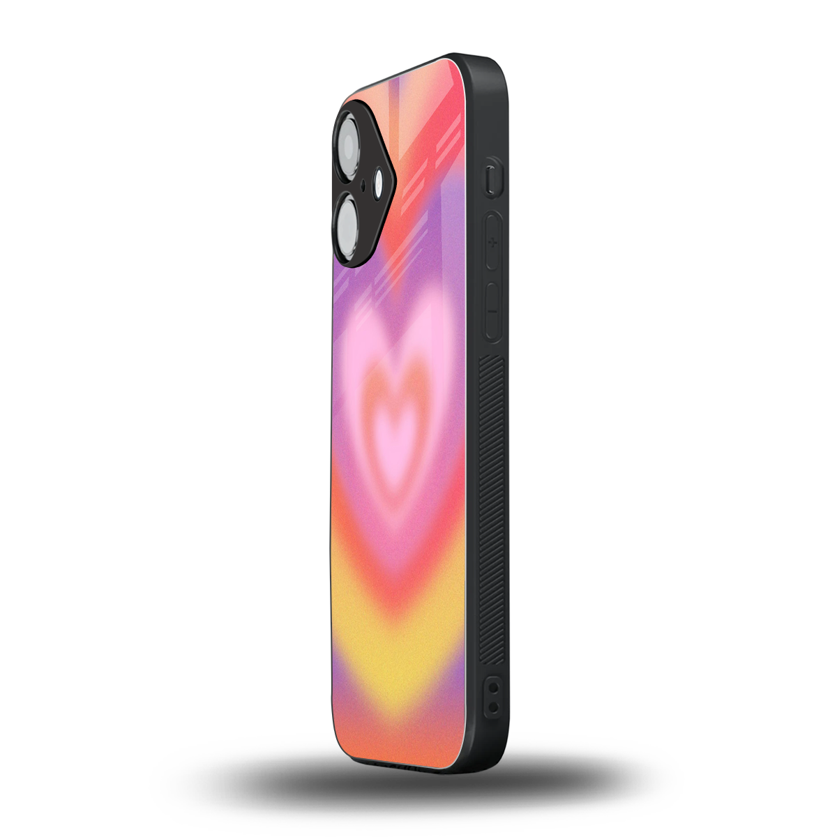 Y2K Rainbow Hearts Phone Case for Iphone 16 | Glass Case