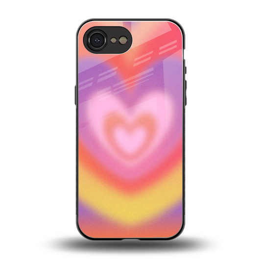 Y2K Rainbow Hearts back phone cover | glass case for iphone 16e