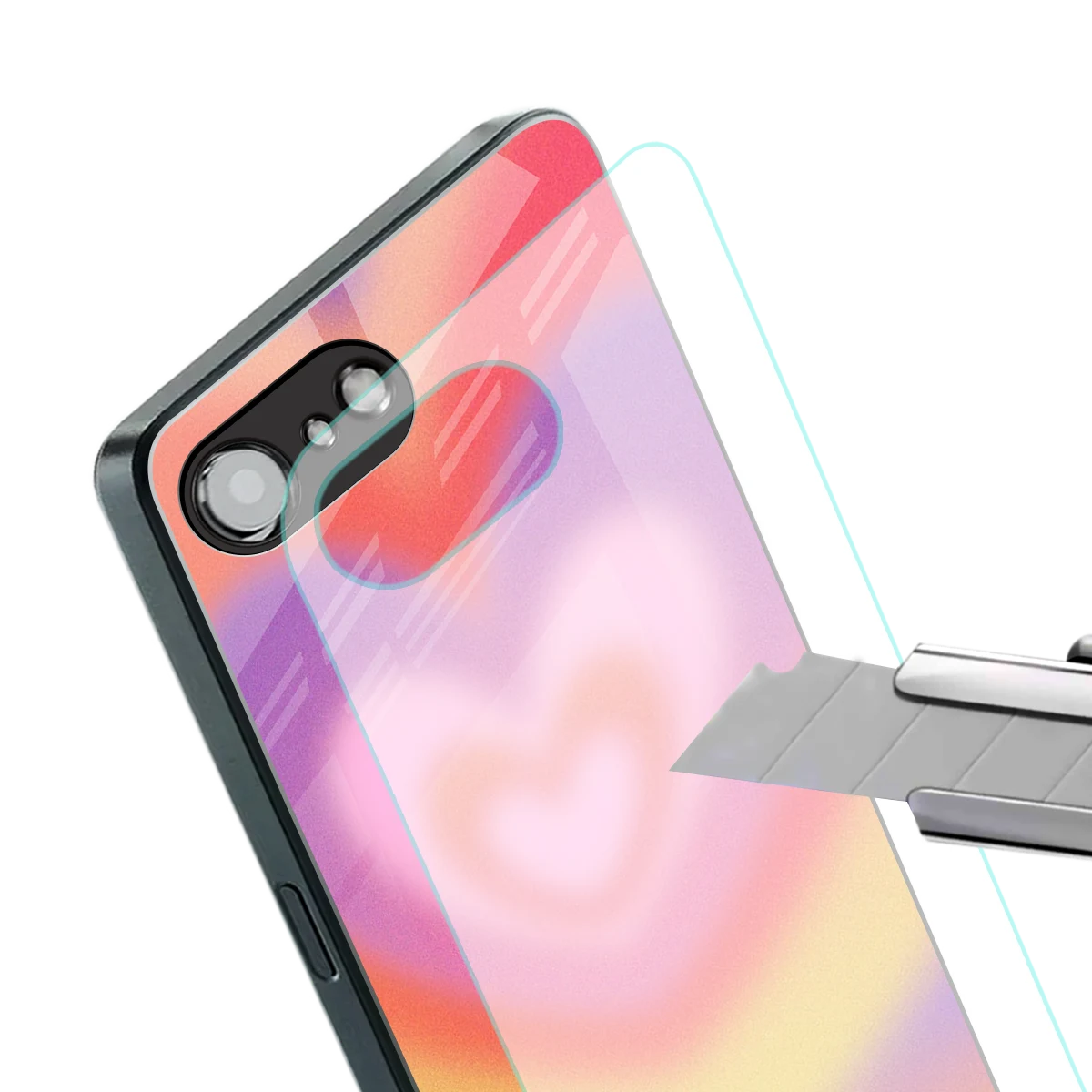 Y2K Rainbow Hearts stylish phone case for iphone 17e | glossy glass and slim fit