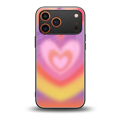 Y2K Rainbow Hearts back phone cover | glass case for iphone 17 pro max