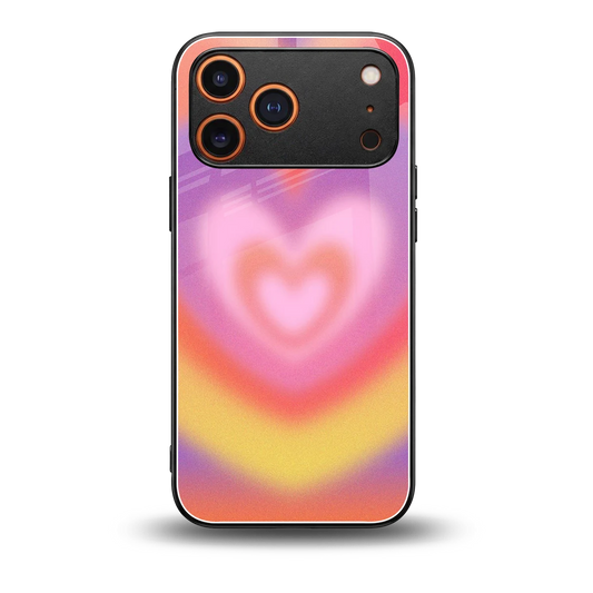 Y2K Rainbow Hearts back phone cover | glass case for iphone 17 pro max