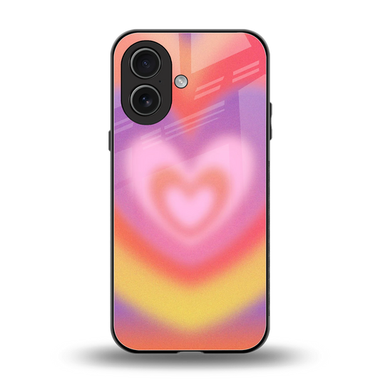 Y2K Rainbow Hearts back phone cover | glass case for iphone 17