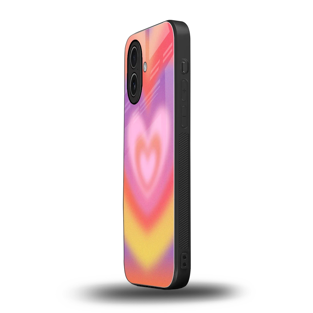 Y2K Rainbow Hearts iphone 17 mobile cover | shockproof glass phone case