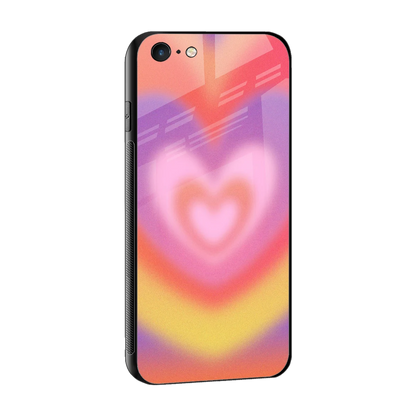 Y2K Rainbow Hearts sleek iphone 6s cover with tempered glass back and TPU edges