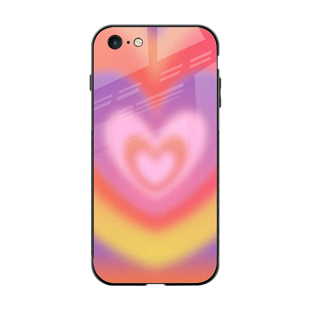 Y2K Rainbow Hearts back phone cover | glass case for iphone 6