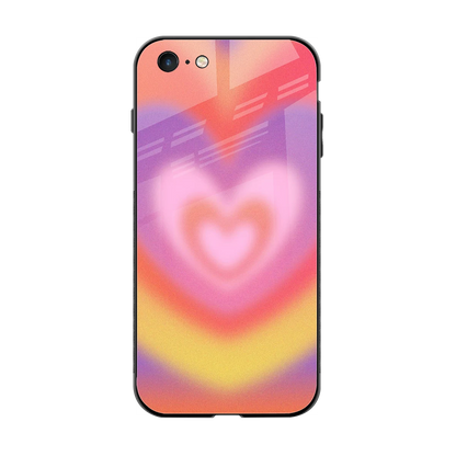 Y2K Rainbow Hearts back phone cover | glass case for iphone 6s plus