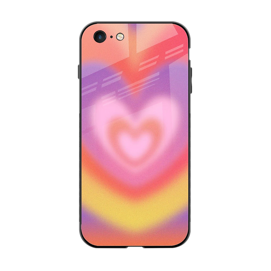 Y2K Rainbow Hearts back phone cover | glass case for iphone 6s plus