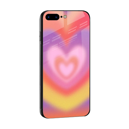 Y2K Rainbow Hearts sleek iphone 7 plus cover with tempered glass back and TPU edges