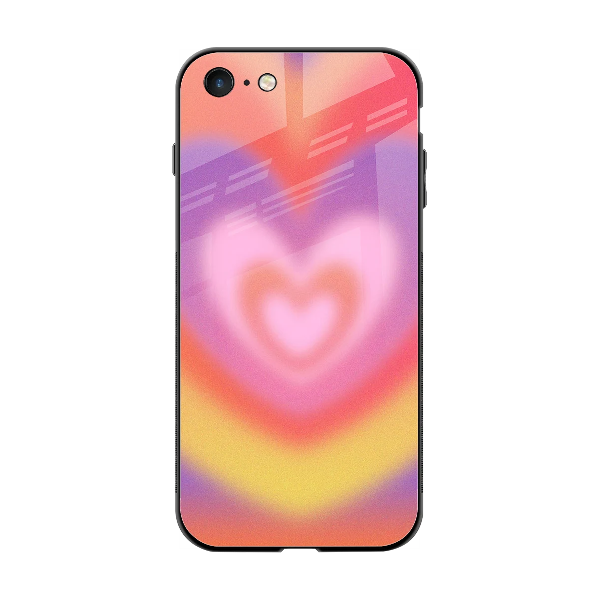 Y2K Rainbow Hearts back phone cover | glass case for iphone 7