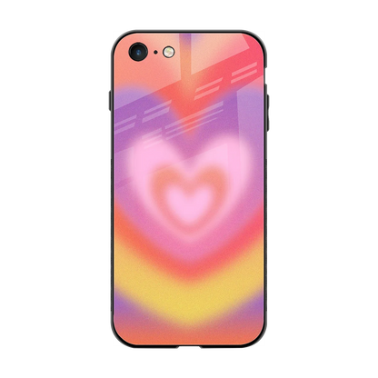 Y2K Rainbow Hearts back phone cover | glass case for iphone 7