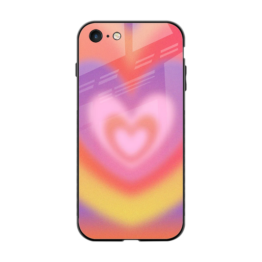 Y2K Rainbow Hearts back phone cover | glass case for iphone 7