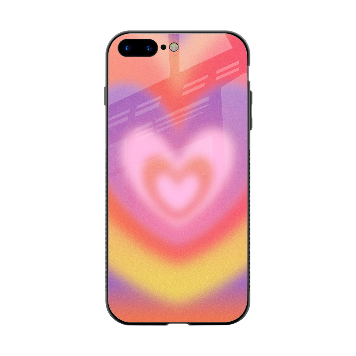 Y2K Rainbow Hearts back phone cover | glass case for iphone 7 plus