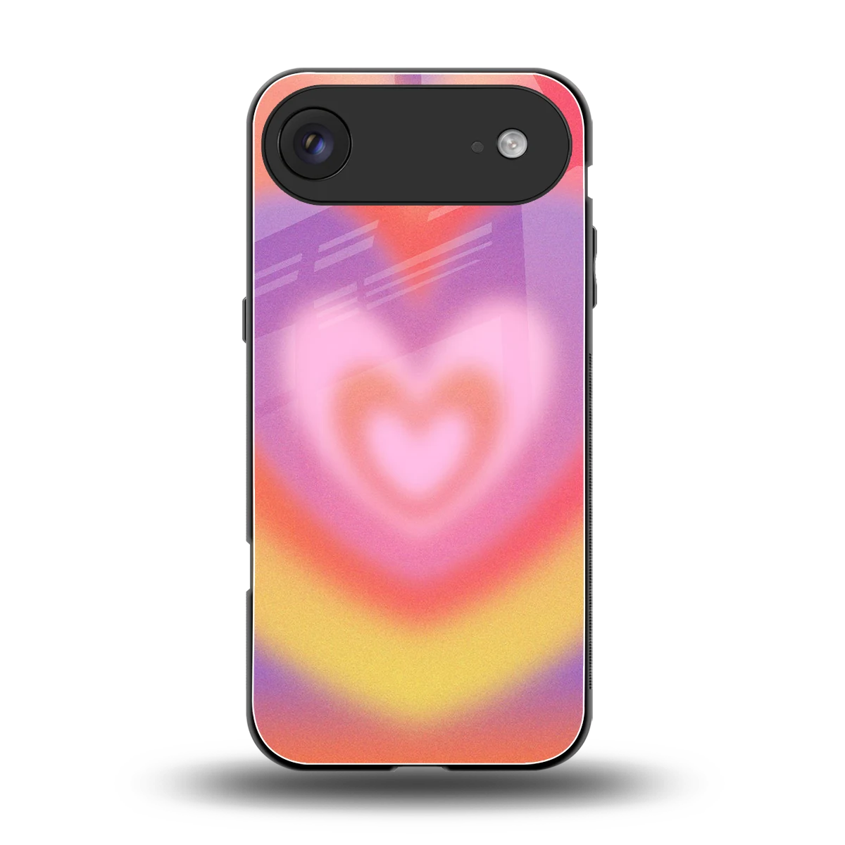 Y2K Rainbow Hearts back phone cover | glass case for iphone air