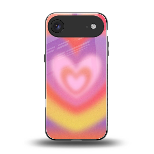 Y2K Rainbow Hearts back phone cover | glass case for iphone air