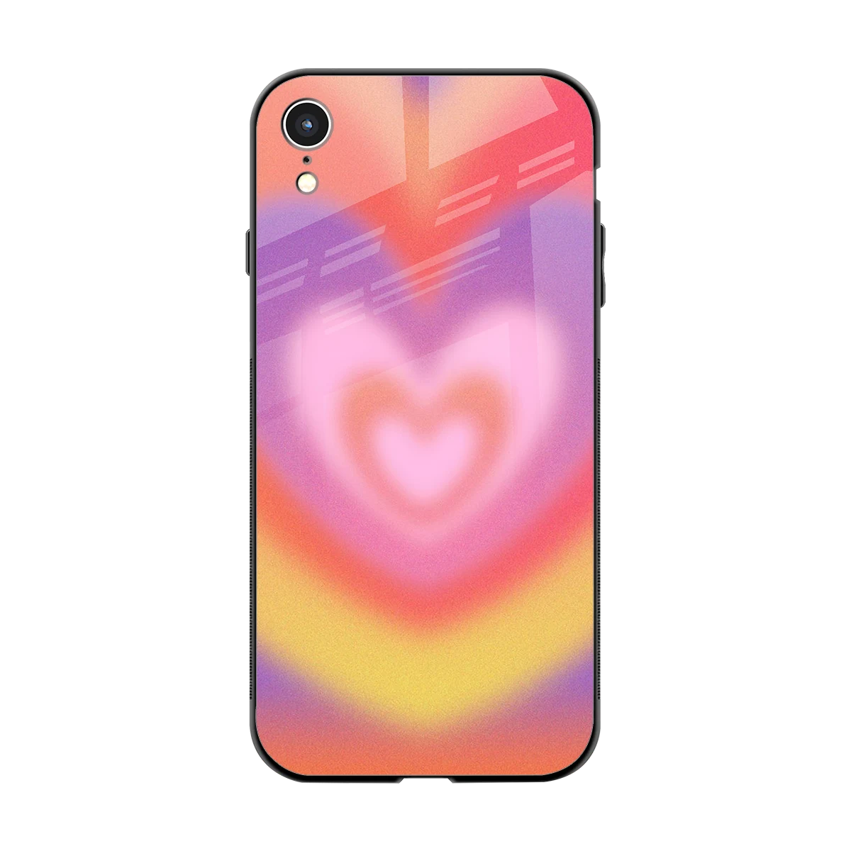 Y2K Rainbow Hearts back phone cover | glass case for iphone xr