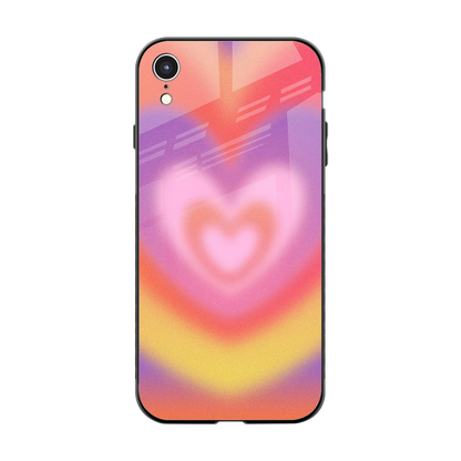 Y2K Rainbow Hearts back phone cover | glass case for iphone xr