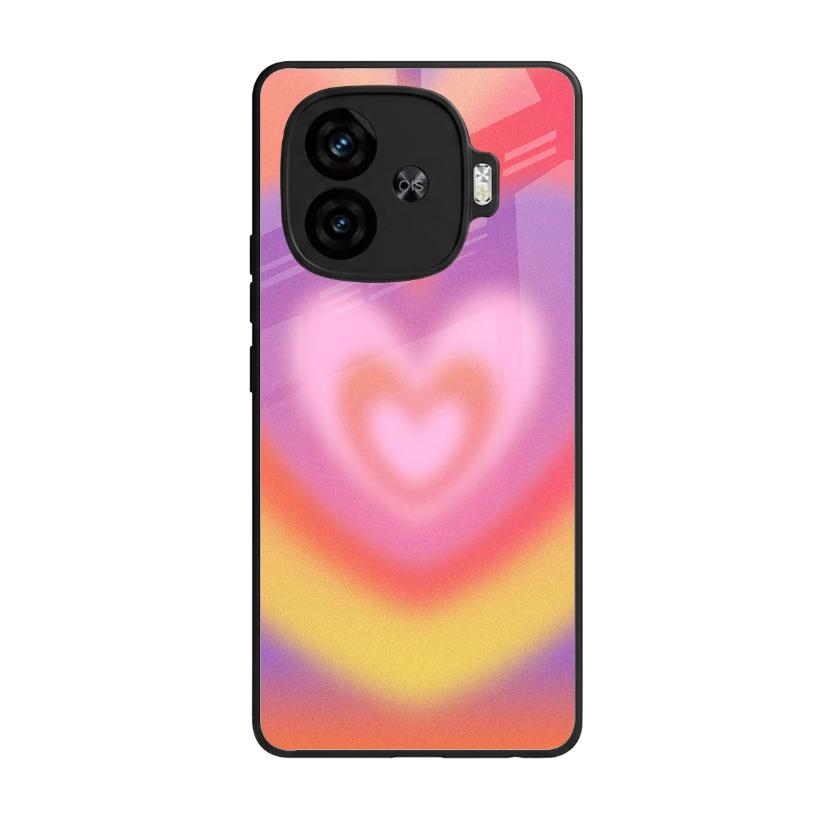 Y2K Rainbow Hearts back phone cover | glass case for iqoo neo 10r 5g