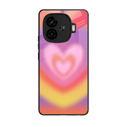Y2K Rainbow Hearts back phone cover | glass case for iqoo neo 10r 5g