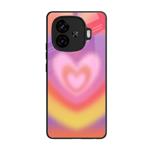 Y2K Rainbow Hearts back phone cover | glass case for iqoo neo 10r 5g