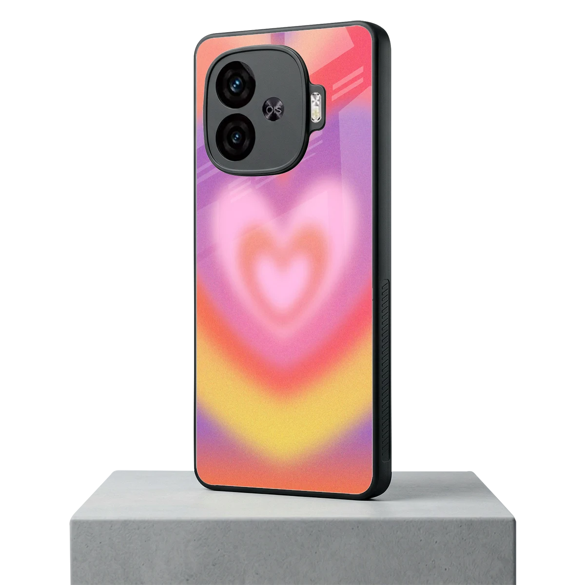 Y2K Rainbow Hearts iqoo neo 10r 5g mobile cover | shockproof glass phone case