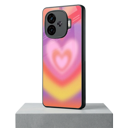 Y2K Rainbow Hearts iqoo neo 10r 5g mobile cover | shockproof glass phone case