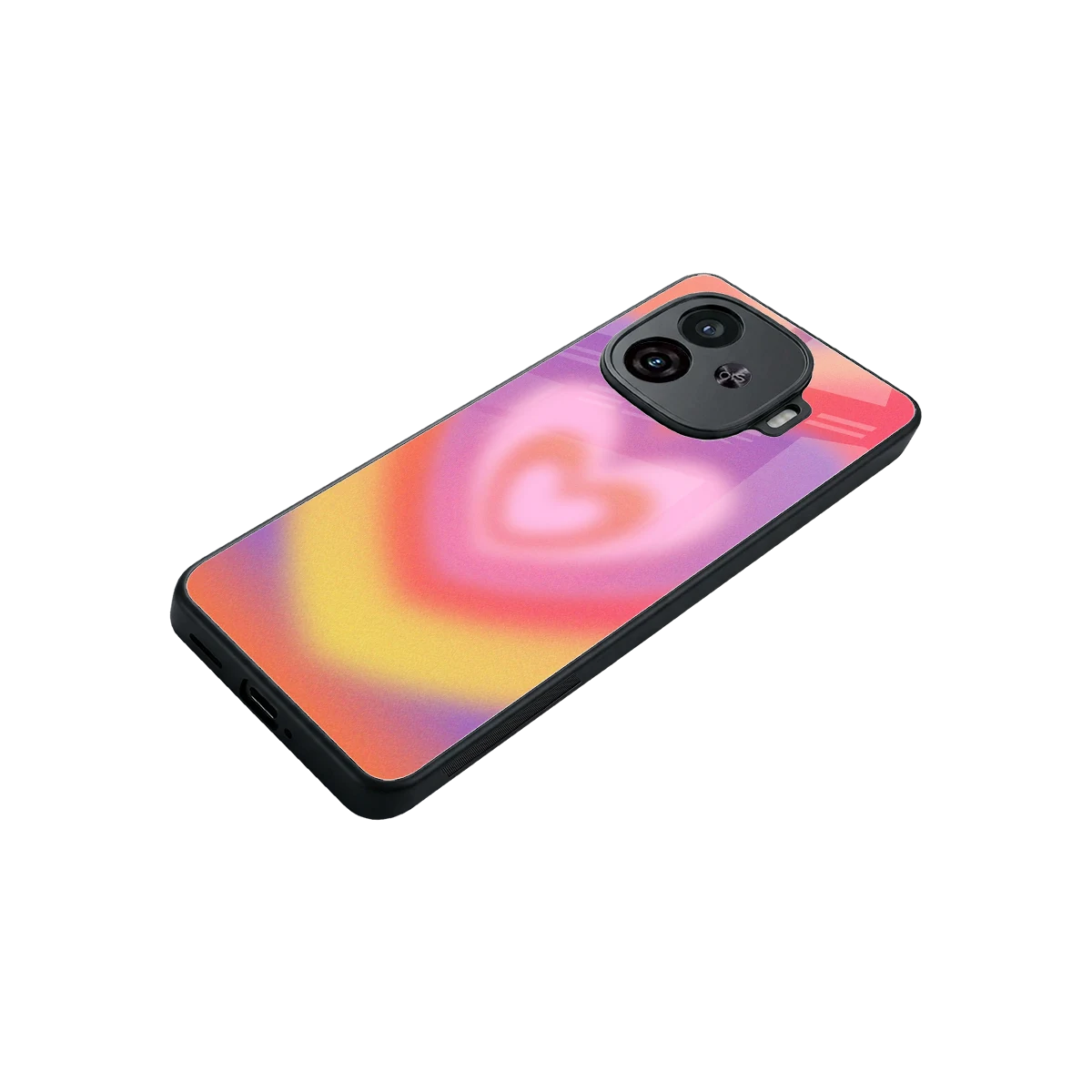 Y2K Rainbow Hearts stylish phone case for iqoo neo 10r 5g | glossy glass and slim fit