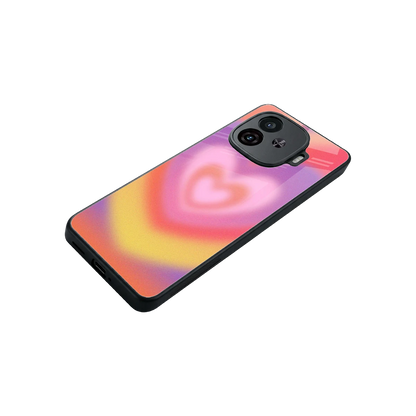 Y2K Rainbow Hearts stylish phone case for iqoo neo 10r 5g | glossy glass and slim fit