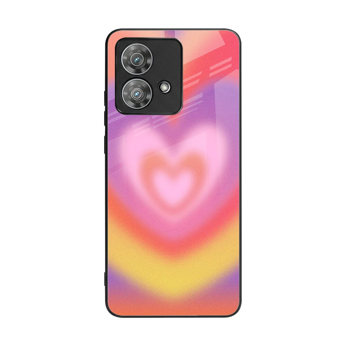 Y2K Rainbow Hearts back phone cover | glass case for motorola edge 40 neo 5g