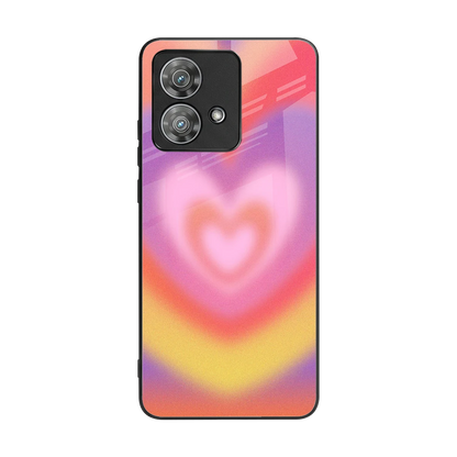 Y2K Rainbow Hearts back phone cover | glass case for motorola edge 40 neo 5g