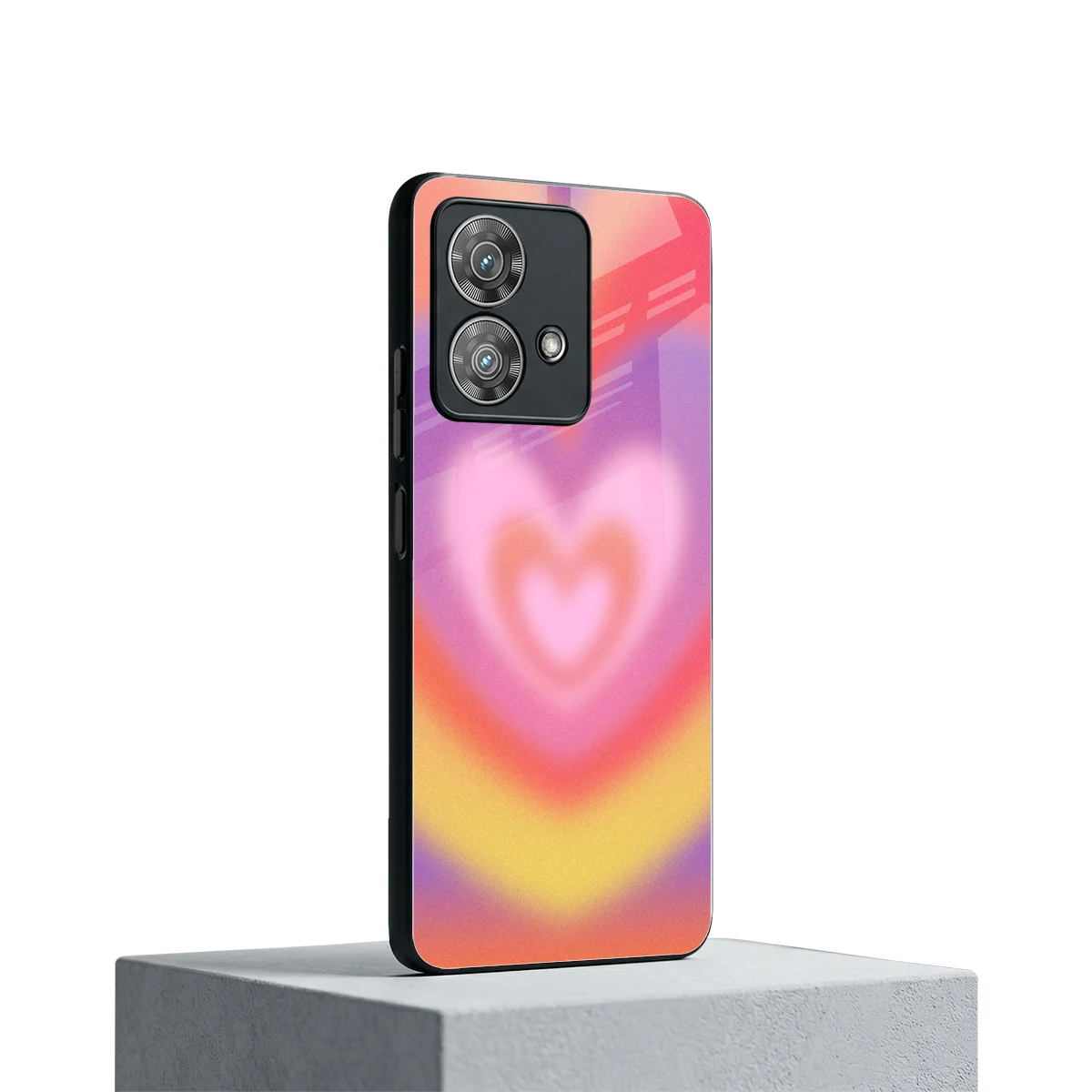 Y2K Rainbow Hearts motorola edge 40 neo 5g mobile cover | shockproof glass phone case