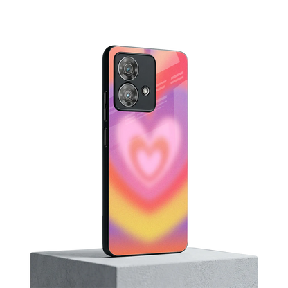 Y2K Rainbow Hearts motorola edge 40 neo 5g mobile cover | shockproof glass phone case