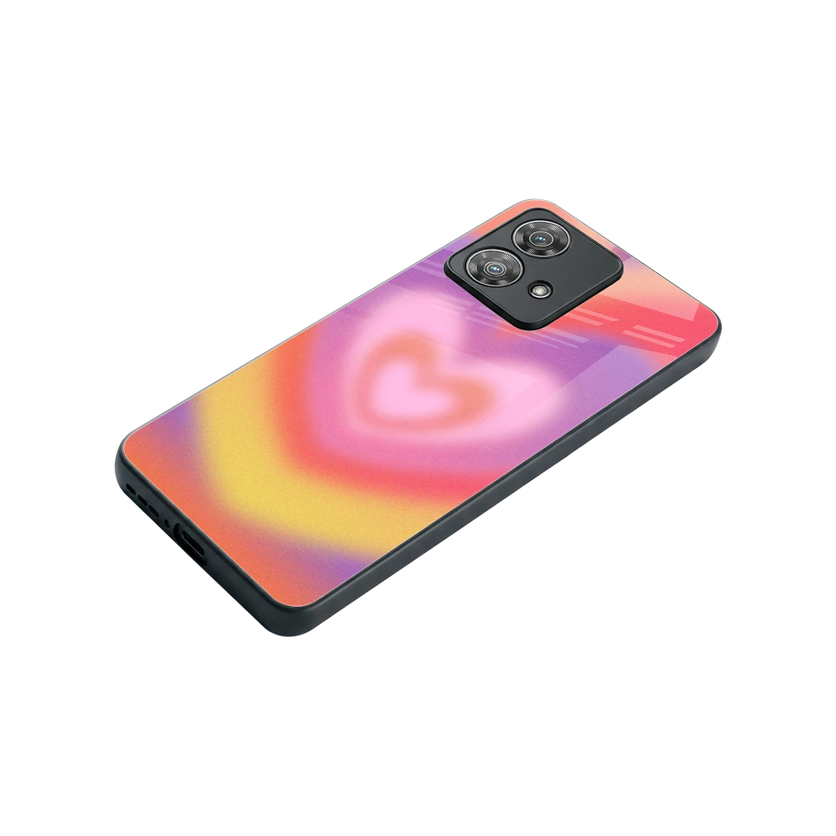 Y2K Rainbow Hearts stylish phone case for motorola edge 40 neo 5g | glossy glass and slim fit