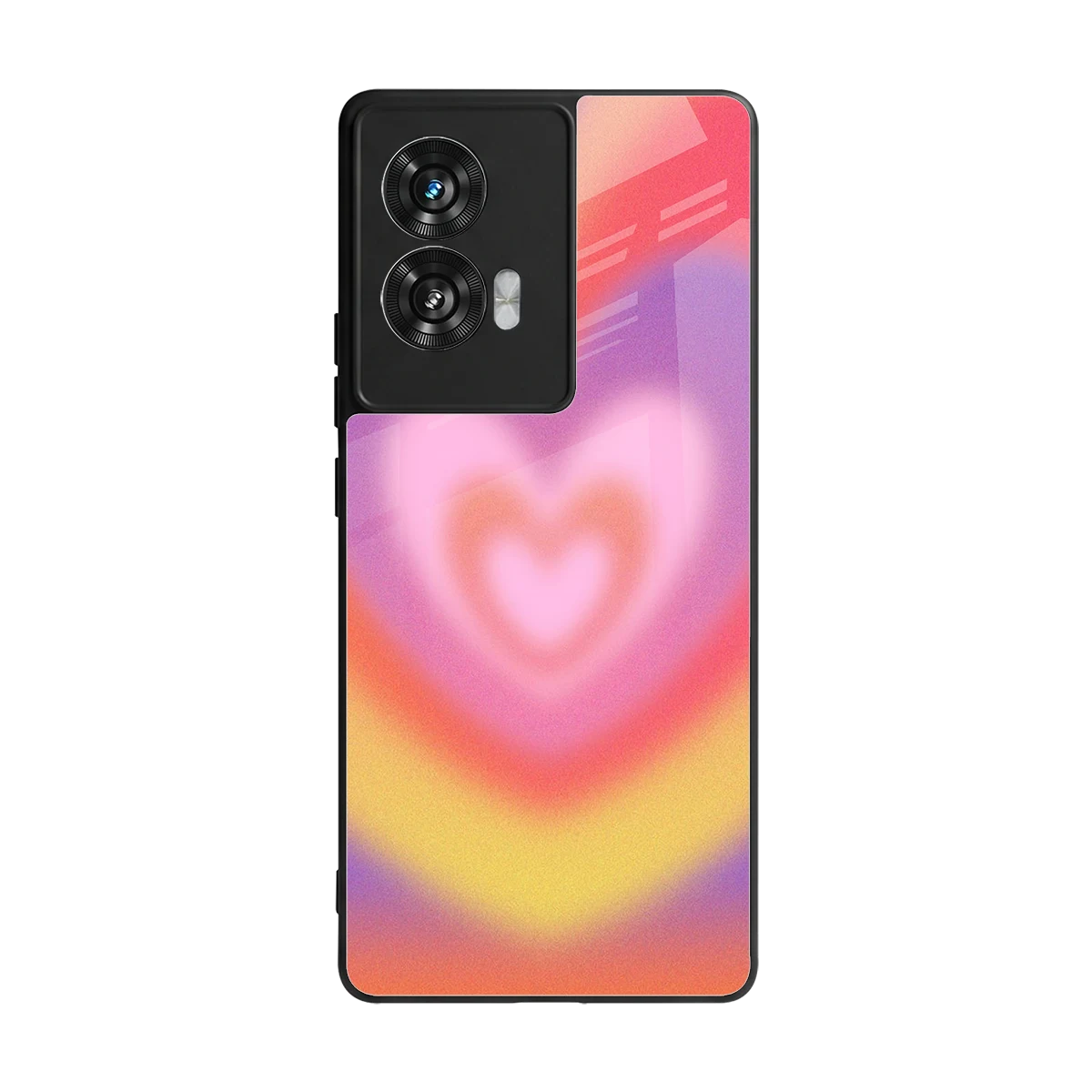 Y2K Rainbow Hearts back phone cover | glass case for motorola edge 50 fusion
