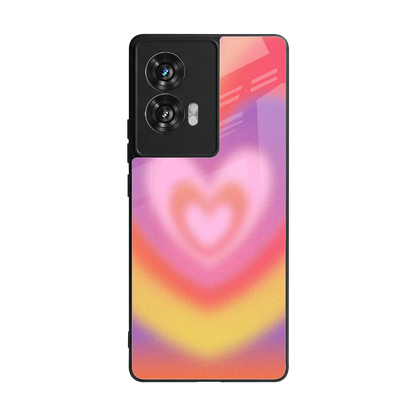 Y2K Rainbow Hearts back phone cover | glass case for motorola edge 50 fusion