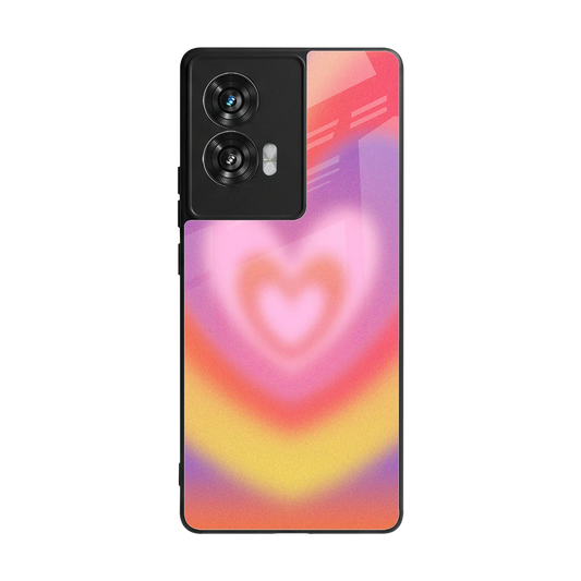 Y2K Rainbow Hearts back phone cover | glass case for motorola edge 50 fusion