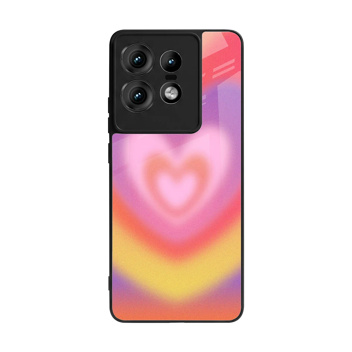 Y2K Rainbow Hearts back phone cover | glass case for motorola edge 50 pro